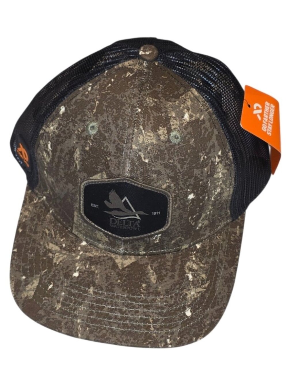 First Lite Delta Waterfowl Trucker Hat Cap Cache Camouflage Snapback Mesh Back